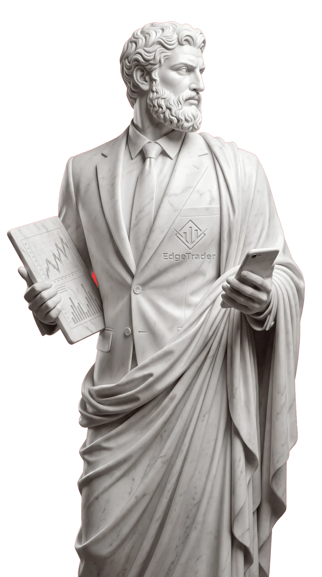 Classical marble statue representing strength and strategy